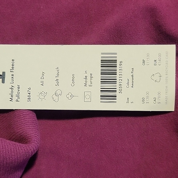 Sweaty Betty Melody Luxe Fleece Amaranth Pink Turtleneck Pullover - Size S - Picture 9 of 11